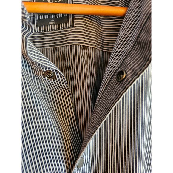 Armani Xchange Men's Slim Fit Snap Button L/S Dress Shirt. Gray. Size XL - Picture 2 of 7